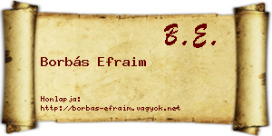 Borbás Efraim névjegykártya